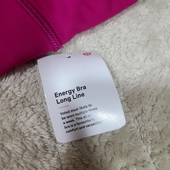 Lululemon energy bra long line size 8 ripe raspberry - Picture 2 of 3